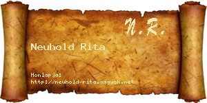 Neuhold Rita névjegykártya